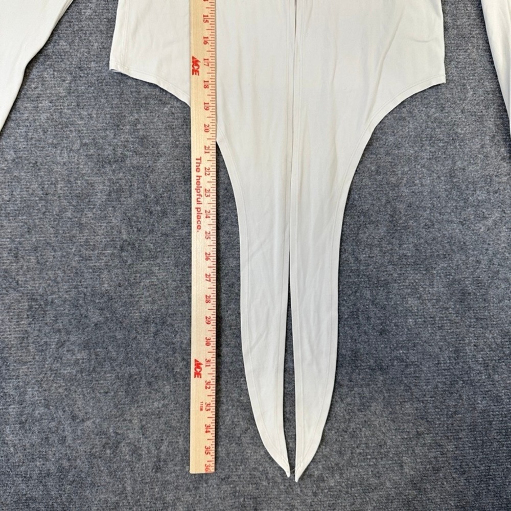Lululemon Its A Tie Long Sleeve Shirt Cream Off White Split Hem Wrap Top Size 6 - Picture 4 of 6